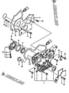  Двигатель Yanmar 4TNV84T-BGKL, узел -  Корпус редуктора 