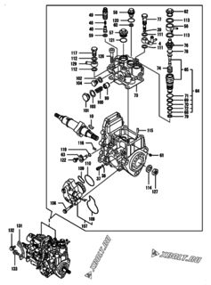  Двигатель Yanmar 4TNV84T-BGKLF, узел -  Топливный насос высокого давления (ТНВД) 