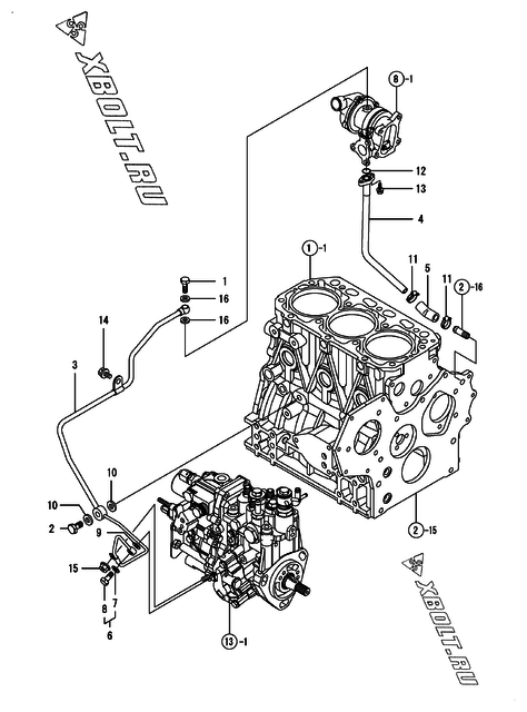  Система смазки двигателя Yanmar 3TNV84T-BGKL