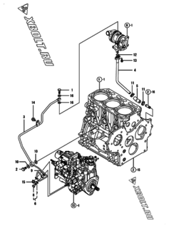  Двигатель Yanmar 3TNV84T-BGKLF, узел -  Система смазки 