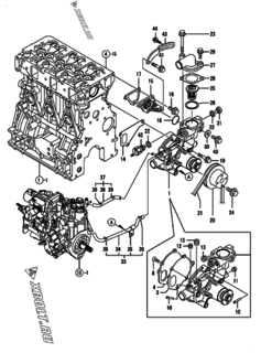  Двигатель Yanmar 3TNV84T-BGKLF, узел -  Система водяного охлаждения 