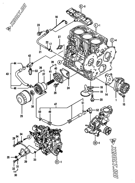  Система смазки двигателя Yanmar 3TNV88-BKMS
