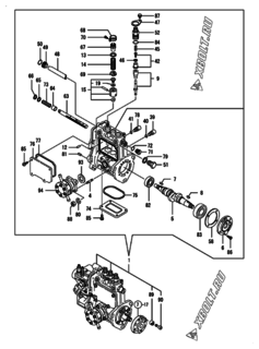  Двигатель Yanmar 3TNV70-KGD, узел -  Топливный насос высокого давления (ТНВД) 