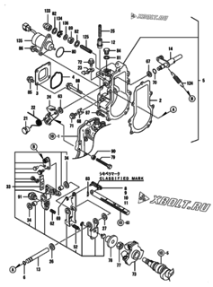  Двигатель Yanmar 3TNV70-KGD, узел -  Регулятор оборотов 