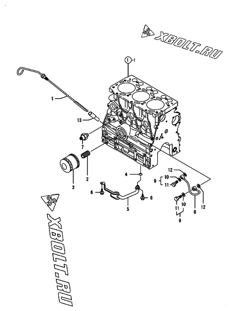  Система смазки двигателя Yanmar 3TNV76-KGD