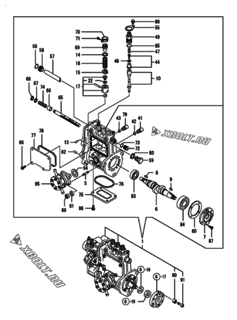 Двигатель Yanmar 3TNV76-KGD, узел -  Топливный насос высокого давления (ТНВД) 