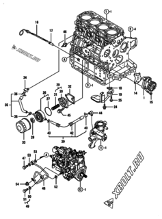  Двигатель Yanmar 4TNV88-BLKTF, узел -  Система смазки 