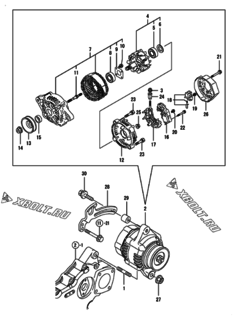  Двигатель Yanmar 4TNV88-BLKTF, узел -  Генератор 