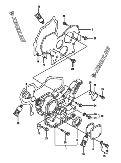  Двигатель Yanmar 3GP88-GB2PC, узел -  Корпус редуктора 