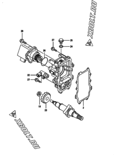  Двигатель Yanmar 4TNV98T-ZXLA1, узел -  Регулятор оборотов 
