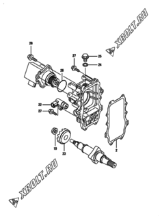  Двигатель Yanmar 4TNV98T-ZXLA2, узел -  Регулятор оборотов 