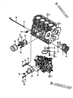  Двигатель Yanmar 4TNV88-BGOV, узел -  Система смазки 