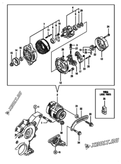  Двигатель Yanmar 4TNV88-BGOV, узел -  Генератор 