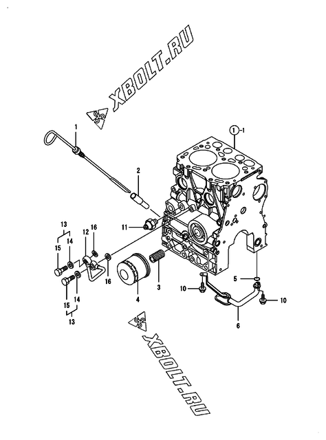  Система смазки двигателя Yanmar 2TNV70-NPR