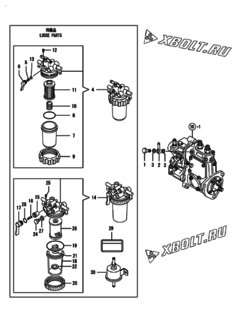  Двигатель Yanmar 2TNV70-NPR, узел -  Топливный фильтр 