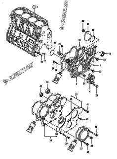  Двигатель Yanmar 4TNV98-ZNCR, узел -  Корпус редуктора 