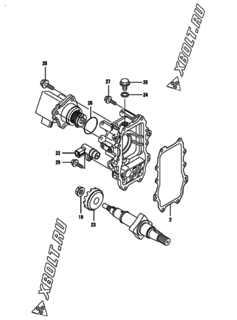 Двигатель Yanmar 4TNV98-ZNCR2, узел -  Регулятор оборотов 