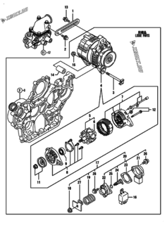  Двигатель Yanmar 4TNV98-ZNCR2, узел -  Генератор 