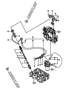  Двигатель Yanmar 2TNV70-KAR, узел -  Форсунка 