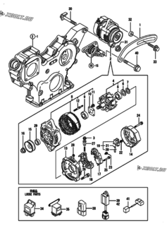  Двигатель Yanmar 4TNV88-BSBKC, узел -  Генератор 