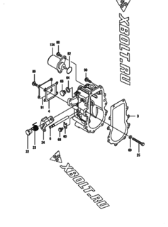  Двигатель Yanmar 3TNV88-BDWL, узел -  Регулятор оборотов 