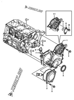  Двигатель Yanmar 3TNM68-ASAT, узел -  Корпус редуктора 