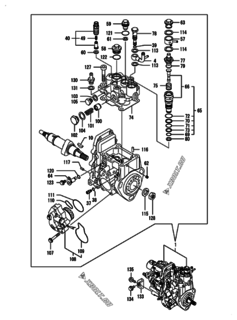  Двигатель Yanmar 3TNV82A-PDB, узел -  Топливный насос высокого давления (ТНВД) 