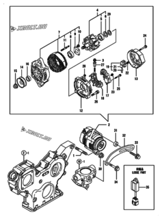  Двигатель Yanmar 3TNV82A-PDB, узел -  Генератор 