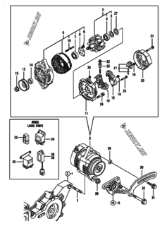  Двигатель Yanmar 4TNV88-BPIKA1, узел -  Генератор 