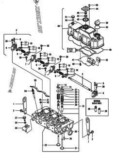  Двигатель Yanmar 3TNV82A-BNBK, узел -  Головка блока цилиндров (ГБЦ) 