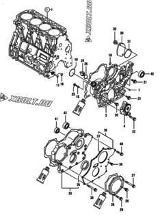  Двигатель Yanmar 4TNV98-ZNSADC, узел -  Корпус редуктора 