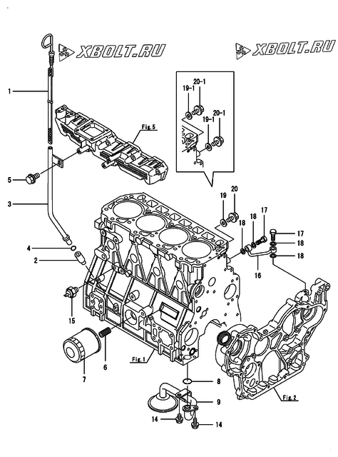  Система смазки двигателя Yanmar 4TNE98-UPOMD2