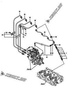  Двигатель Yanmar 4TNE98-UPOMD2, узел -  Форсунка 