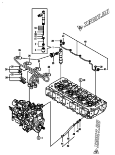  Двигатель Yanmar 4TNV84T-BGGEHR, узел -  Форсунка 