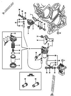  Двигатель Yanmar 2TNE68-CMC2, узел -  Топливопровод 