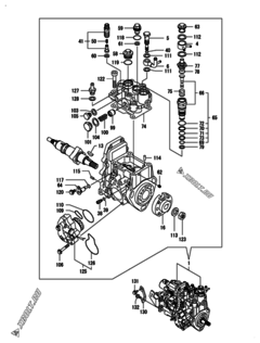  Двигатель Yanmar 4TNV88-BKGWL, узел -  Топливный насос высокого давления (ТНВД) 