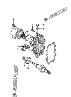  Двигатель Yanmar 4TNV98T-ZXCR, узел -  Регулятор оборотов 
