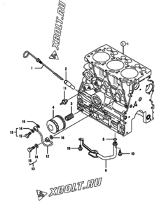  Двигатель Yanmar 3TNV76-GPGE, узел -  Система смазки 