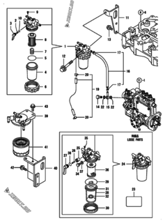  Двигатель Yanmar 3TNV76-GPGE, узел -  Топливопровод 