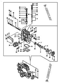  Двигатель Yanmar 3TNV70-ACB, узел -  Топливный насос высокого давления (ТНВД) 