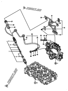  Двигатель Yanmar 3TNV70-ACB, узел -  Форсунка 