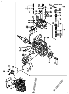  Двигатель Yanmar 4TNV98T-ZSBK, узел -  Топливный насос высокого давления (ТНВД) 