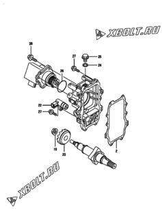  Двигатель Yanmar 4TNV98T-ZSBK, узел -  Регулятор оборотов 