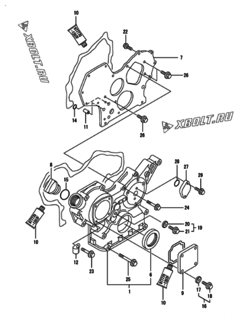  Двигатель Yanmar 3GP88-GB2PB, узел -  Корпус редуктора 