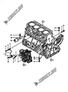  Двигатель Yanmar 4TNV106-GGEA, узел -  Система смазки 