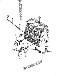  Двигатель Yanmar 3TNV76-GEU, узел -  Система смазки 