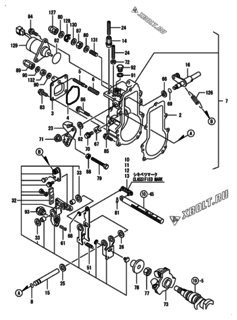  Двигатель Yanmar 3TNV76-GEU, узел -  Регулятор оборотов 