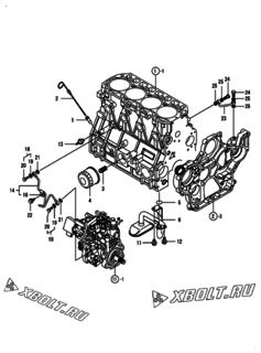  Двигатель Yanmar 4TNV98-ZNFA, узел -  Система смазки 