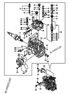  Двигатель Yanmar 4TNV106T-GGEA, узел -  Топливный насос высокого давления (ТНВД) 