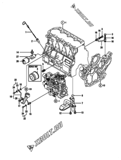  Двигатель Yanmar 4TNV98-NSA01, узел -  Система смазки 